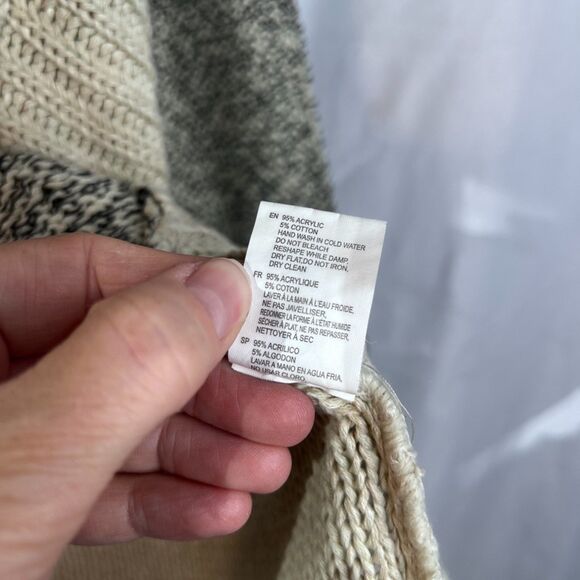 RD Style Cowl Neck Knit Two Tone Sweater Pullover Cozy Size Medium Casual Edgy - Picture 7 of 10